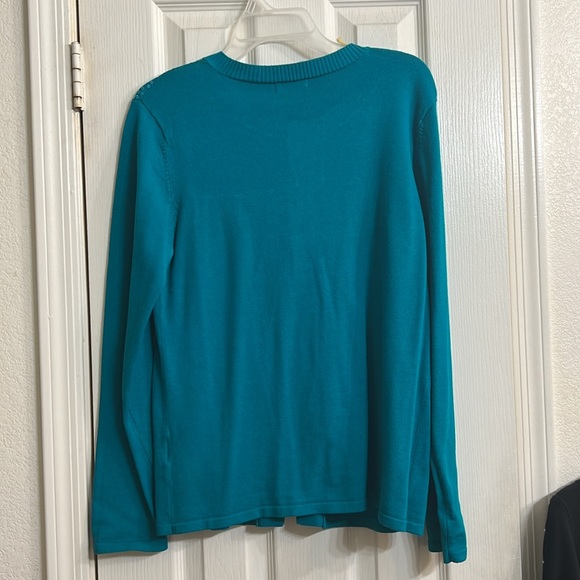 Women’s sequined bling Teal sweater - Picture 3 of 3